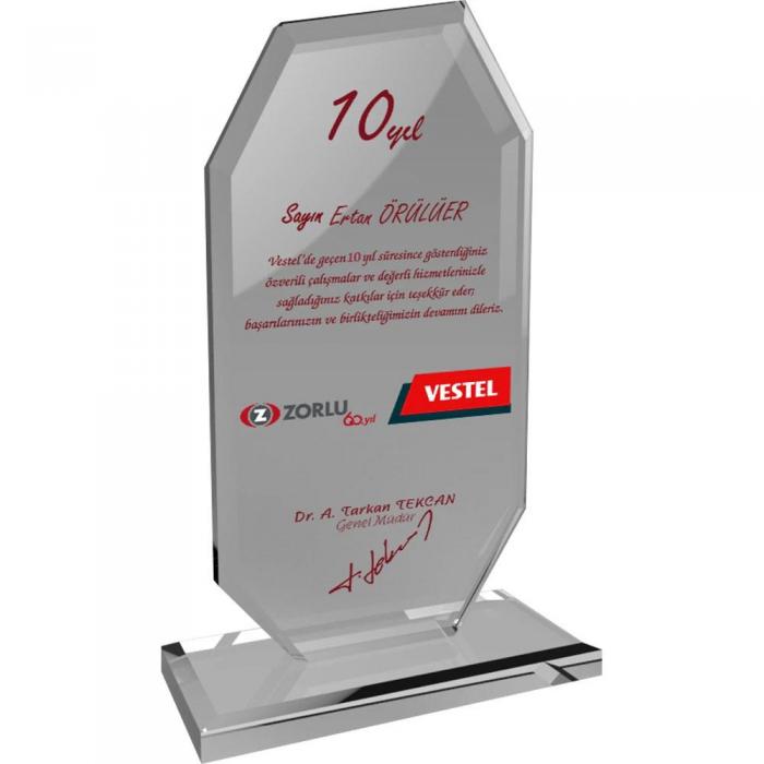 Kristal Plaket ( 12 x 19 cm )