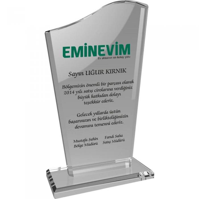 Kristal Plaket ( 12 x 21 cm )